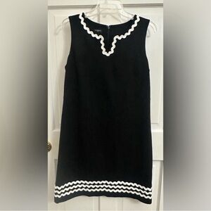 Talbots Black & White Rick Rack Trim Dress